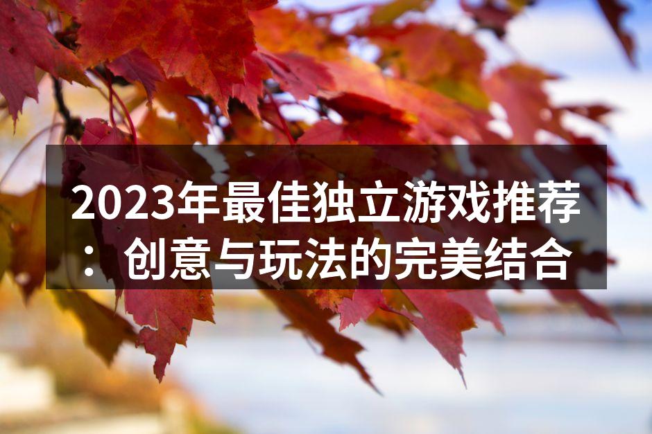 2023年最佳独立游戏推荐：创意与玩法的完美结合